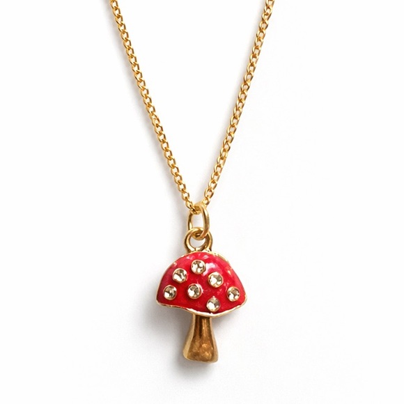 Other - Charming Red Mushroom Pendant Necklace for Kids